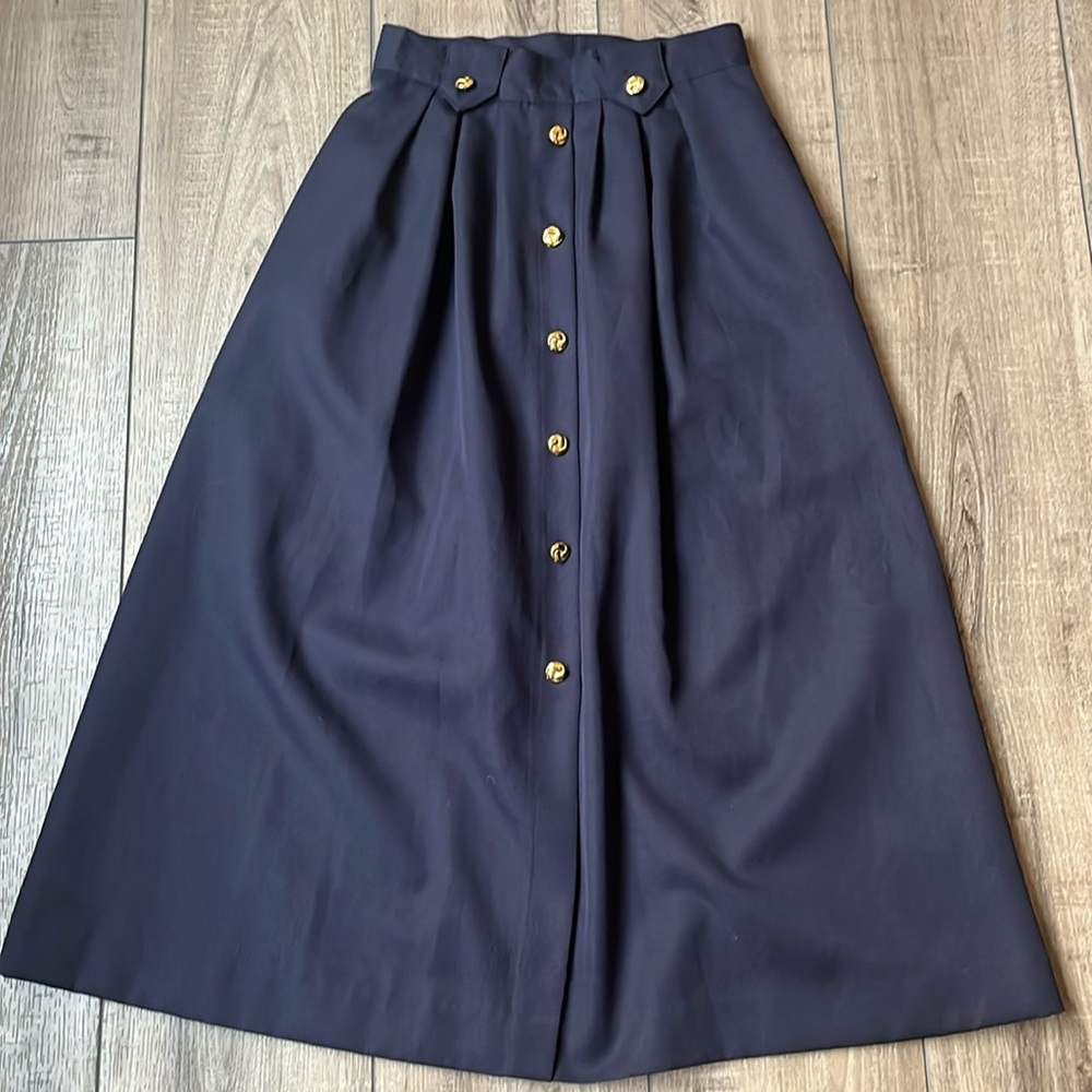 Vintage Initiatives Military Style Skirt w/ Accent Buttons